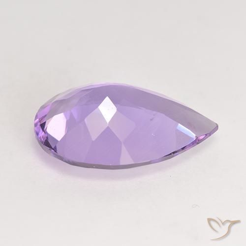 Amatista Violeta medio natural de 4.46 ct, En forma de pera, VVS-VS