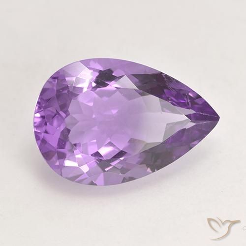 Amatista Violeta púrpura medio natural de 5.48 ct, En forma de pera, VVS-VS