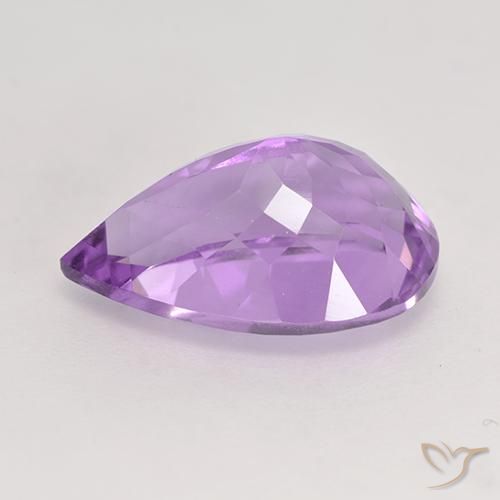 Amatista Violeta púrpura medio natural de 5.48 ct, En forma de pera, VVS-VS