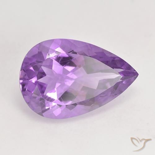 Amatista Violeta púrpura medio natural de 5.07 ct, En forma de pera, VVS-VS