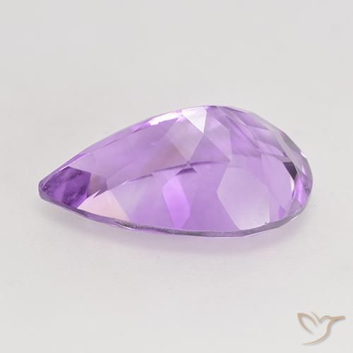 Amatista Violeta púrpura medio natural de 5.07 ct, En forma de pera, VVS-VS
