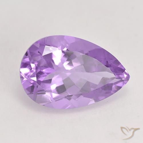 Amatista Violeta rosado medio natural de 5.47 ct, En forma de pera, VVS-VS