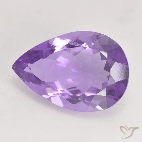 Amatista Violeta medio natural de 4.93 ct, En forma de pera, VS