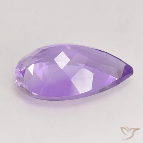 Amatista Violeta medio natural de 4.93 ct, En forma de pera, VS