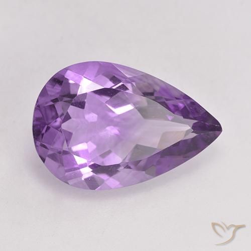 Amatista Violeta púrpura natural de 4.74 ct, En forma de pera, VVS-VS