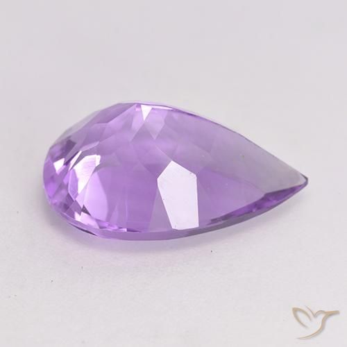 Amatista Violeta medio natural de 4.82 ct, En forma de pera, VVS-VS