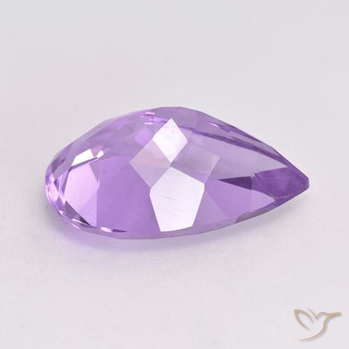 Amatista Violeta medio natural de 4.68 ct, En forma de pera, VVS-VS