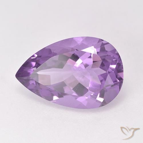 Amatista Violeta medio natural de 4.94 ct, En forma de pera, VVS-VS