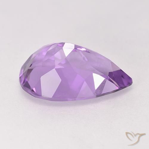 Amatista Violeta medio natural de 4.94 ct, En forma de pera, VVS-VS