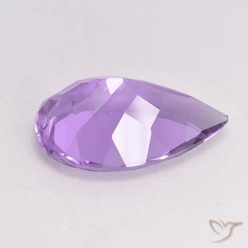 Amatista Violeta medio natural de 4.64 ct, En forma de pera, VS