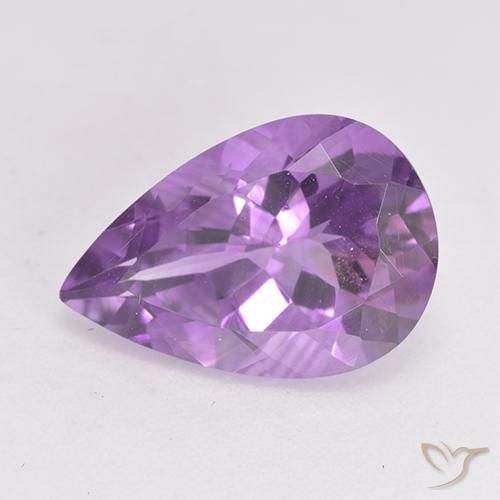 Amatista Violeta púrpura medio natural de 4.77 ct, En forma de pera, VS