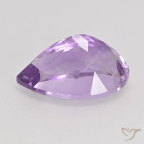 Amatista Violeta medio natural de 6.41 ct, En forma de pera, VS