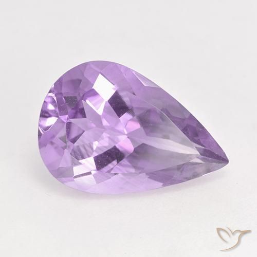 Amatista Violeta medio natural de 4.32 ct, En forma de pera, VVS-VS