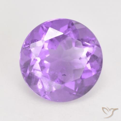 Amatista Violeta claro natural de 1.17 ct, Redondo, VS