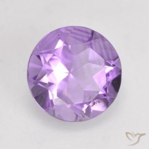 Amatista Violeta medio natural de 1.26 ct, Redondo, VS