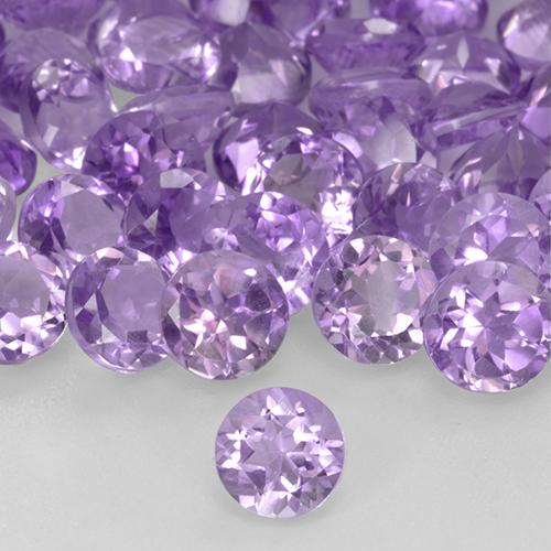 Amatista Violeta medio natural de 0.48 ct, Corte Redondo, VS