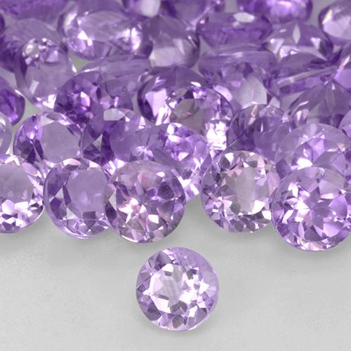 Amatista Violeta medio natural de 0.48 ct, Corte Redondo, VS
