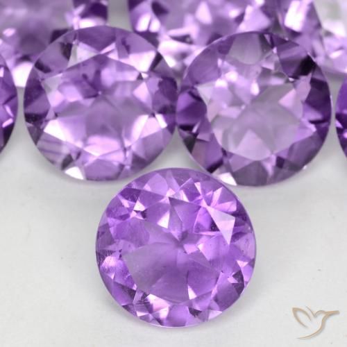 1.11ct Natural Violeta medio Amatista, Redondo, VS
