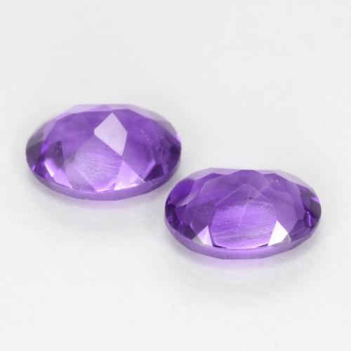 Gemas de amatista violeta vívido natural de 0,55 ct, corte óvalo, VVS-VS