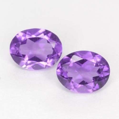 Gemas de Amatista Violeta medio natural de 0.60 ct, Corte Óvalo, VVS-VS