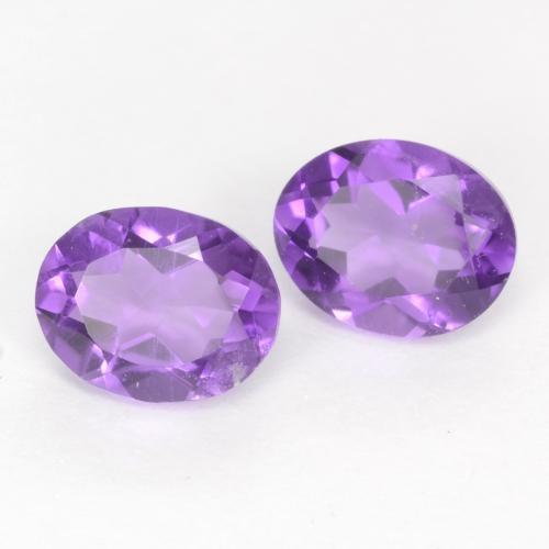 Gemas de Amatista Violeta medio natural de 0.60 ct, Corte Óvalo, VVS-VS
