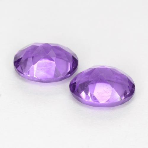 Gemas de Amatista Violeta medio natural de 0.60 ct, Corte Óvalo, VVS-VS