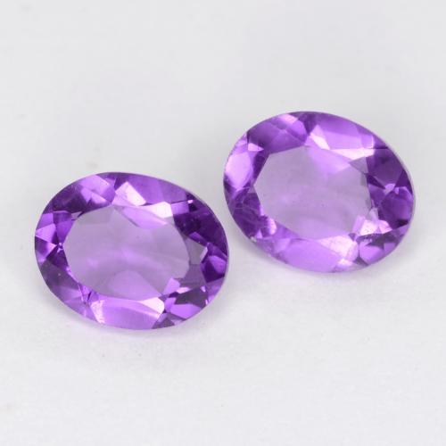Gemas de amatista violeta claro medio natural de 0,61 ct, corte óvalo, VVS-VS