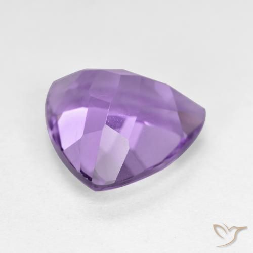 Amatista Violeta oscuro natural de 3.04 ct, Trillón, VS