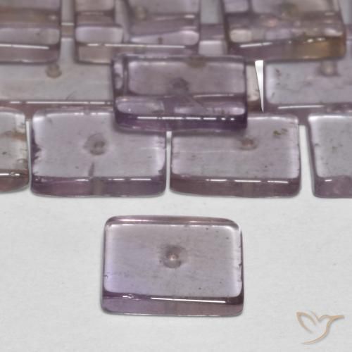 Gemas de Amatista Violeta grisáceo natural de 15.44 ct, Cuadrado, Transparente