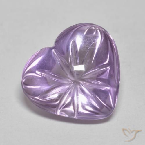 Amatista Violeta medio natural de 5.71 ct, Corazón, Transparente