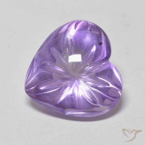 5.06ct Natural Violeta medio Amatista, Corazón, Transparente