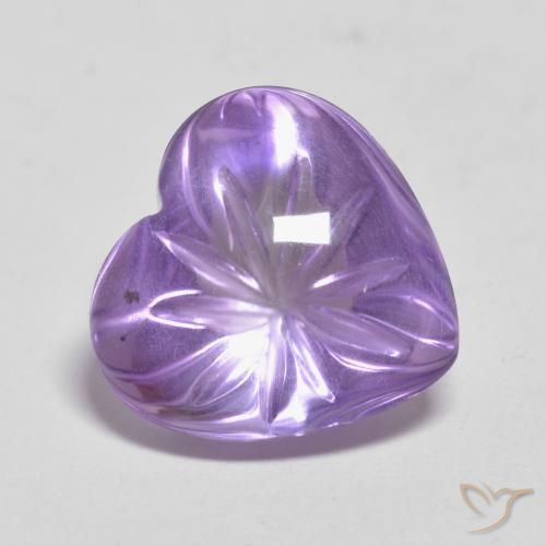 Amatista Violeta medio natural de 5.06 ct, Corazón, Transparente