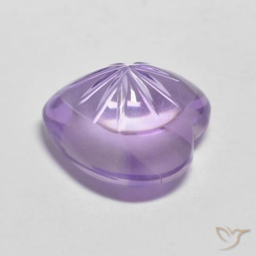 Amatista Violeta medio natural de 5.06 ct, Corazón, Transparente
