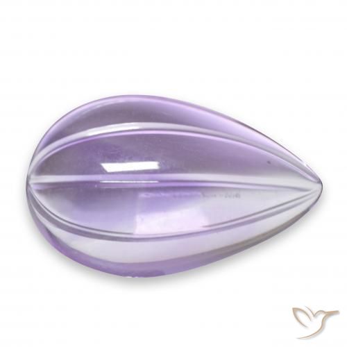 Amatista Violeta claro medio natural de 7.48 ct, En forma de pera, Transparente