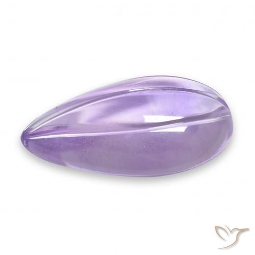 Amatista Violeta claro medio natural de 7.48 ct, En forma de pera, Transparente