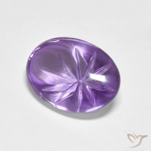 Amatista Violeta iris intenso natural de 4.94 ct, Ovalada, Transparente