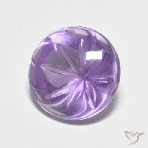 Amatista Violeta medio natural de 4.82 ct, Redondo, Transparente