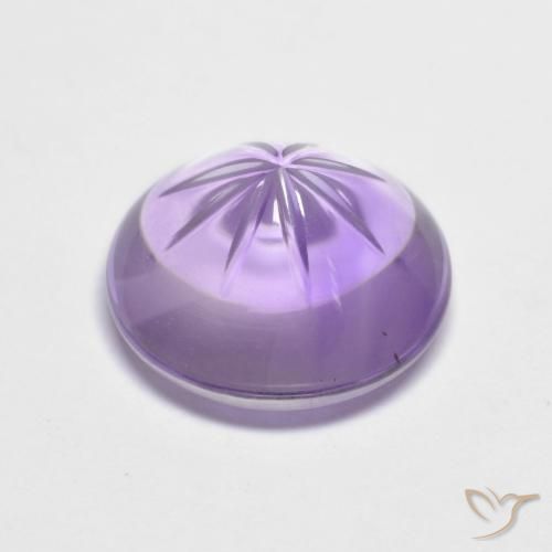 Amatista Violeta medio natural de 4.82 ct, Redondo, Transparente