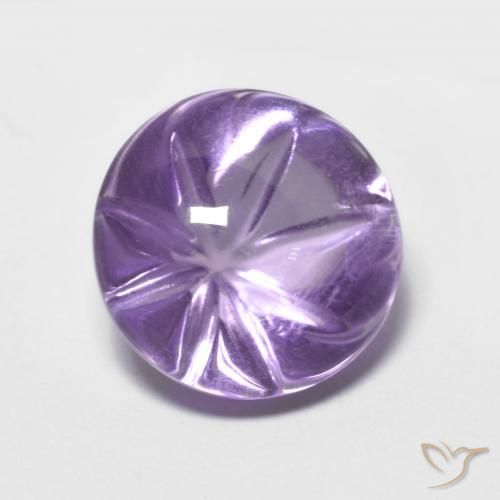 Amatista Violeta medio natural de 4.83 ct, Redondo, Transparente