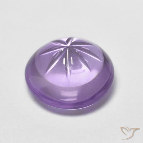 Amatista Violeta medio natural de 4.83 ct, Redondo, Transparente