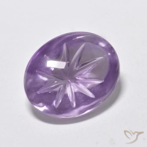 Amatista Violeta medio natural de 6.51 ct, Ovalada, Transparente