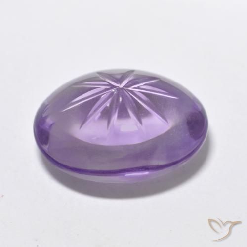 Amatista Violeta medio natural de 6.51 ct, Ovalada, Transparente