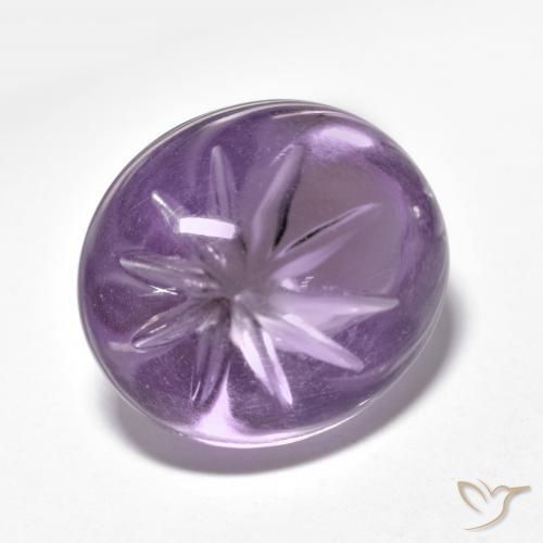 Amatista Violeta medio natural de 8.27 ct, Ovalada, Transparente