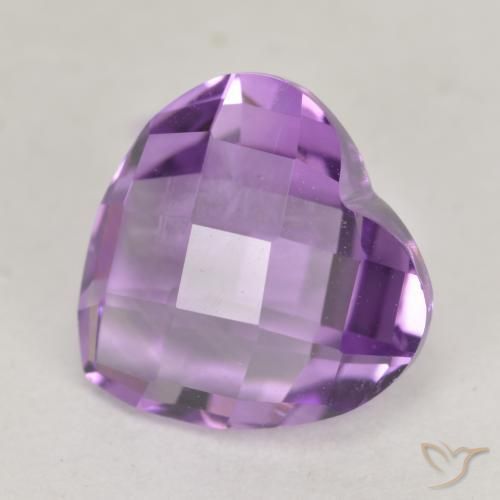 Amatista Violeta rosado natural de 3.53 ct, Corazón, VS