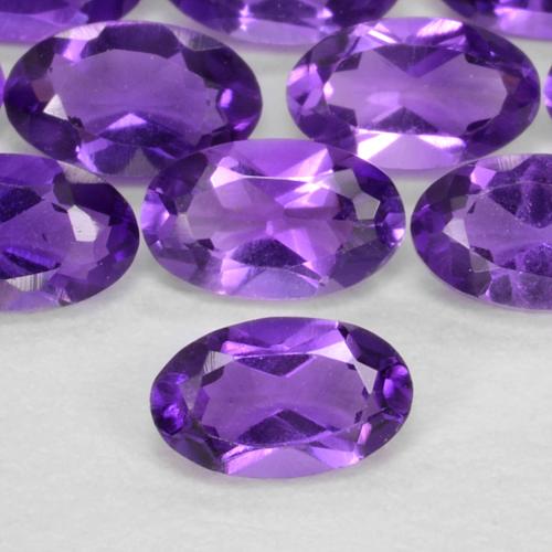 Gemas de amatista violeta medio natural de 0,62 ct, corte óvalo, VS