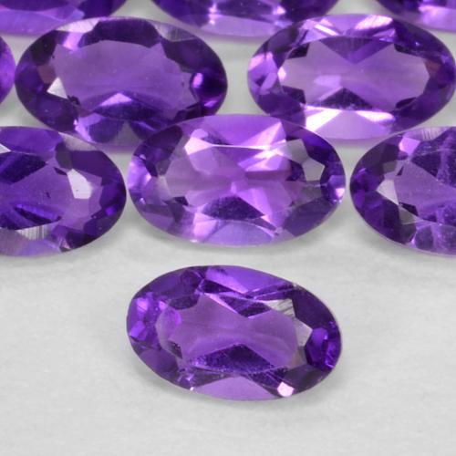 Gemas de amatista violeta medio natural de 0,62 ct, corte óvalo, VS