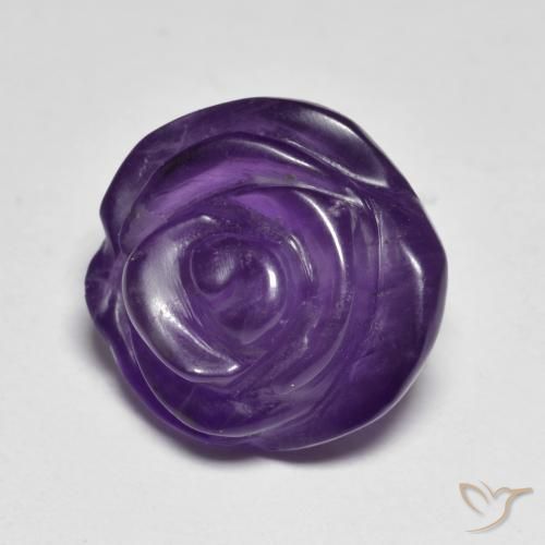 Amatista Violeta medio natural de 11.31 ct, Corte Flor, Translúcido