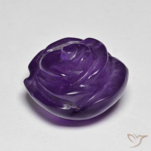Amatista Violeta medio natural de 11.31 ct, Corte Flor, Translúcido