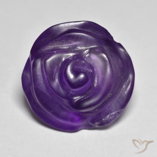 10.82ct Natural Violeta medio Amatista, Corte Flor, Translúcido