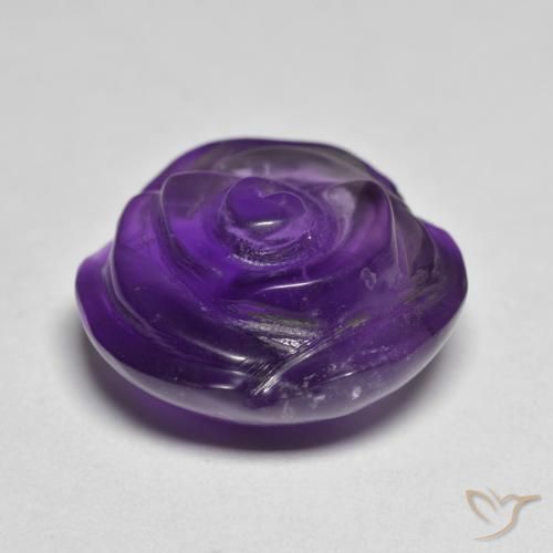 Amatista Violeta medio natural de 10.82 ct, Corte Flor, Translúcido